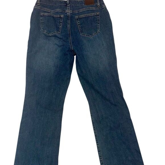 Lands' End Women's Dark Blue Flare Jeans - Picture 3 of 3